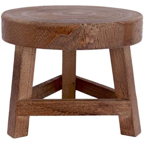 Mini tabouret en bois de 17,8 cm, support de présentation, colonne de pot de fleurs, mini tabouret pour plantes grasses ou bonsaï pour décoration d'intérieur ou d'extérieur