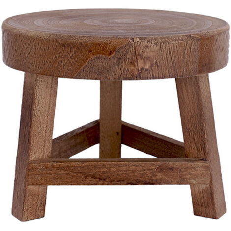 Mini tabouret en bois de 17,8 cm, support de présentation, colonne de pot de fleurs, mini tabouret pour plantes grasses ou bonsaï pour décoration d'intérieur ou d'extérieur