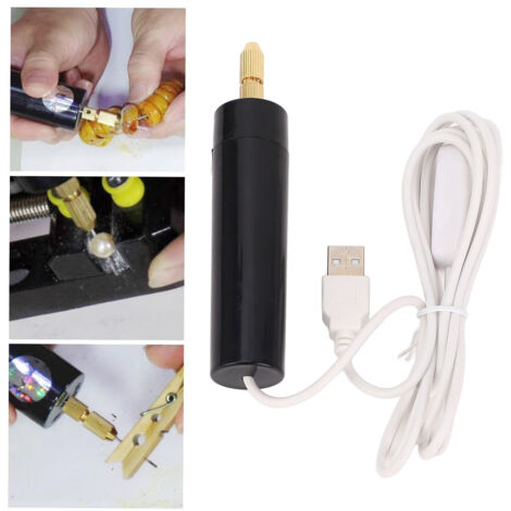 Mini taladro USB multifuncional, 11.000 rpm, mini taladro de resina para manualidades y trabajos delicados, ABS latón.