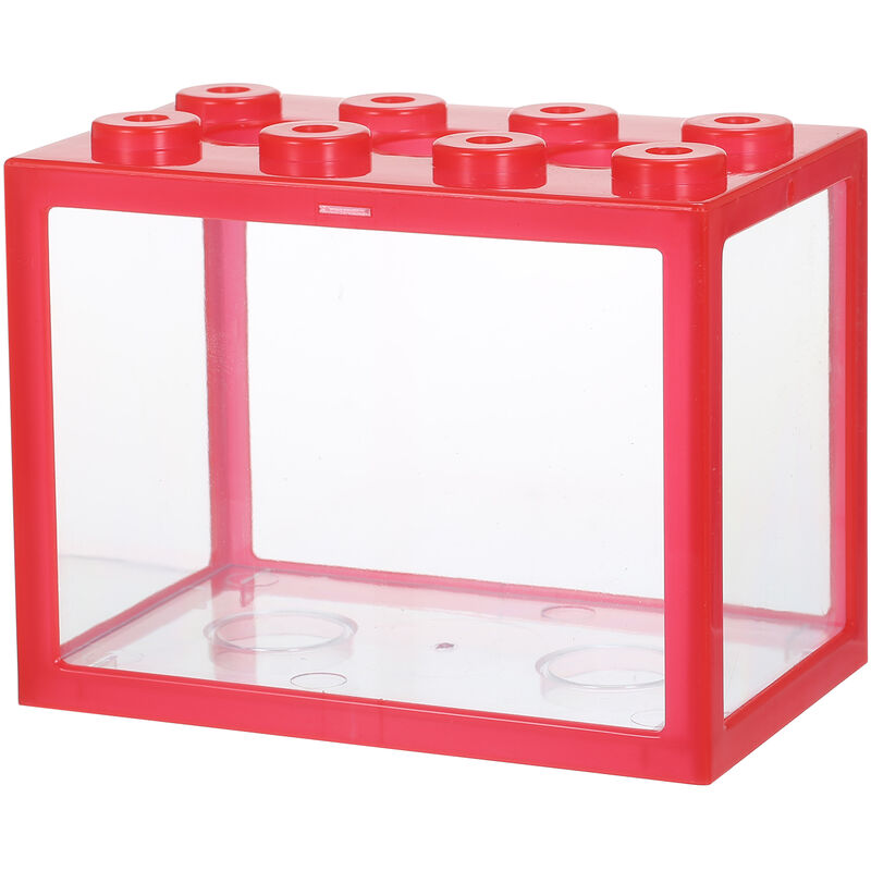 

Mini tanque de peces Kit de acuario Tanques apilables Tanques de alimentacion de hormigas Reptil Row Box Decoracion de escritorio,rojo