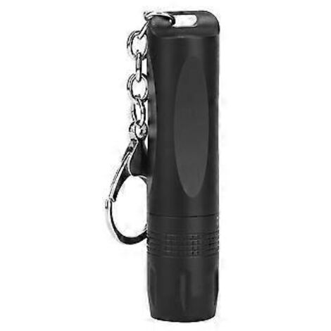 Mini-Taschenlampe aus tragbarer LED-Aluminiumlegierung mit Schlüsselring für Camping und Wandern (schwarz)