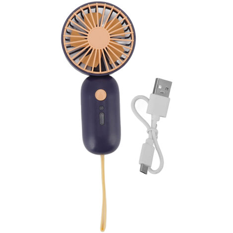 Mini-Taschenventilator, 3 Geschwindigkeitsstufen, USB-aufladbar, leise, für Büro, Zuhause, Reisen, Blau