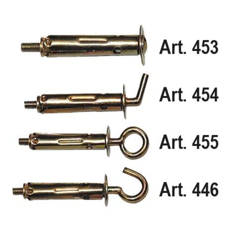 Mini tasselli in Acciaio M3 - foro   6 mm - Art. 446 - Gancio aperto Conf. 200 Pz