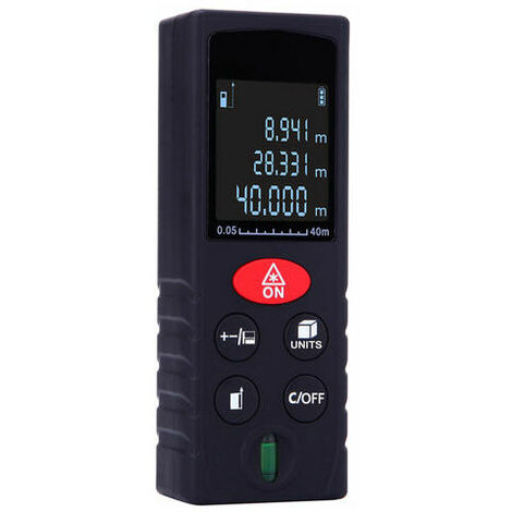 Mini telémetro láser digital de bolsillo Telémetro de alta precisión Volumen Medición Área Nivel Burbuja, 40 m