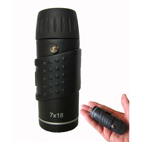 Mini télescope, Tiny Spotting Scope 7x18 HD Optique Monoculaire Portable Focus Télescope Petit Zoom Monoculaire 7X Scope pour Observation des Oiseaux Voyage Chasse EDC Plugs