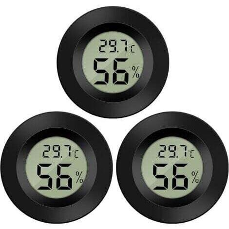 Mini termometro e igrometro digitale LCD -50-70℃ 10%-99% RH Portatile per ufficio, cucina, umidificatori, incubatrici, rettili (3 pezzi)