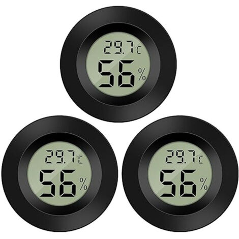 Mini termometro e igrometro digitale LCD a 3 pezzi, indicatore portatile di temperatura e umidità per ufficio, cucina, umidificatori, incubatrici e rettili.