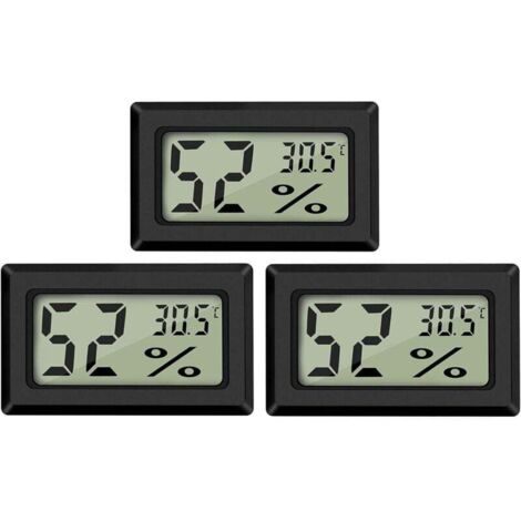 Mini termómetro higrómetro digital LCD con pantalla de temperatura y humedad (50-70 °C, 10 % 99 % de humedad relativa), portátil, ideal para oficina, cocina, humidificadores, incubadoras y reptiles (3