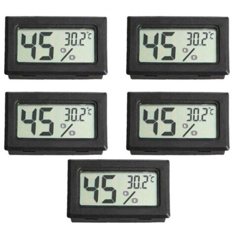Mini termómetro higrómetro digital LCD inalámbrico para mascotas y reptiles (paquete de 5)
