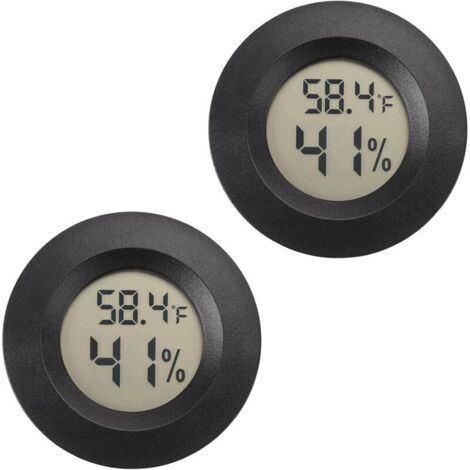 Mini termometro igrometro digitale, monitor di umidità per interni/esterni, termometro per rettili per umidificatori di sigari, serre, giardini, cantine, Fahrenheit (℉)/Celsius (℃), confezione da 2