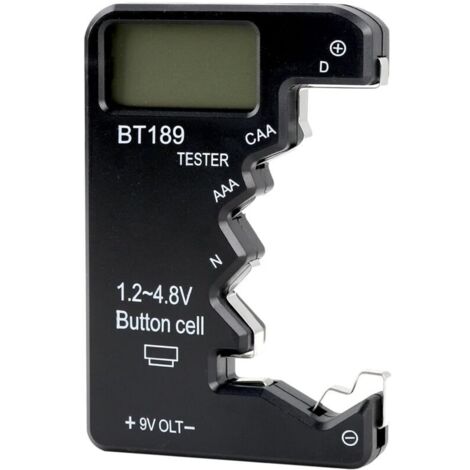 Mini Testeur de Piles Numérique, Testeur de Pile Universel en ABS avec Écran LCD Haute Définition pour Types D CAA N LR44 9V 6F22 pour l'Utilisation la Gestion de Énergies dans Appareils Électroniques