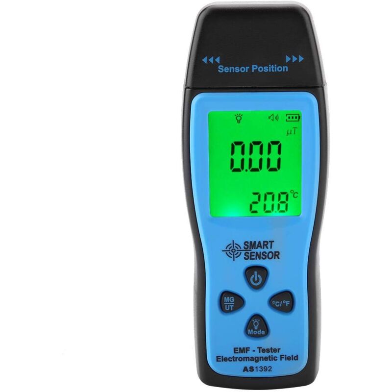 Mini testeur de radiomètre électromagnétique numérique à écran LCD, capteur intelligent AS1392 EMF, pour inspections EMF à domicile, au bureau et en