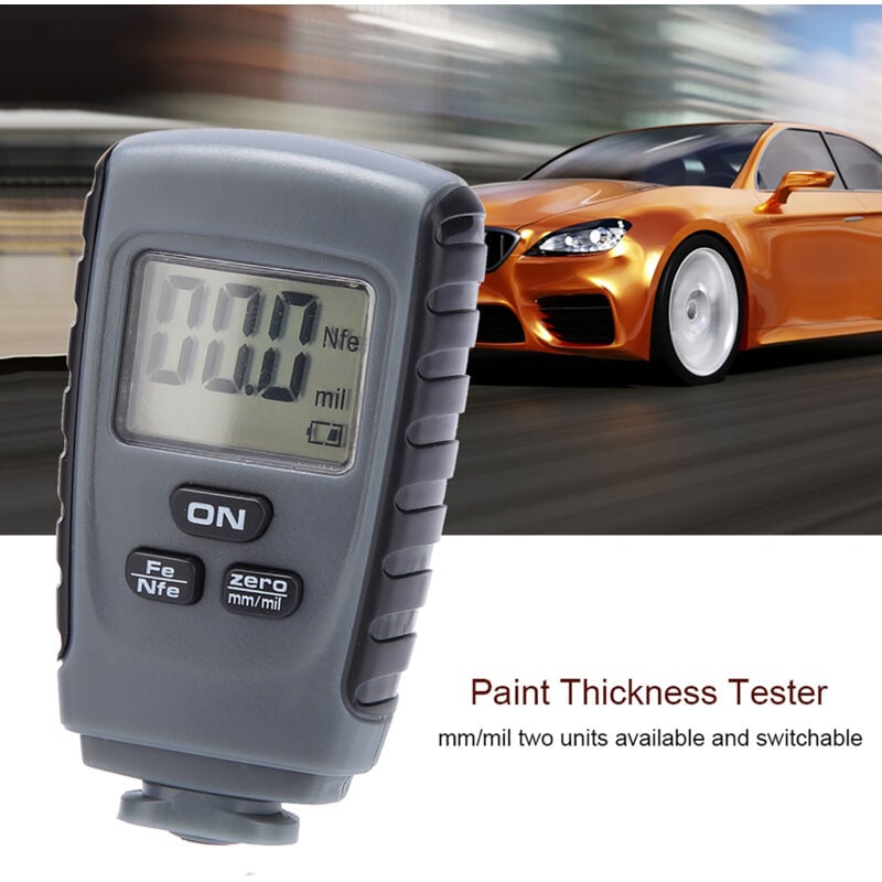 Rapanda - Mini testeur d'épaisseur de peinture à écran lcd numérique, jauge de mesure de revêtement de voiture, outil de Test
