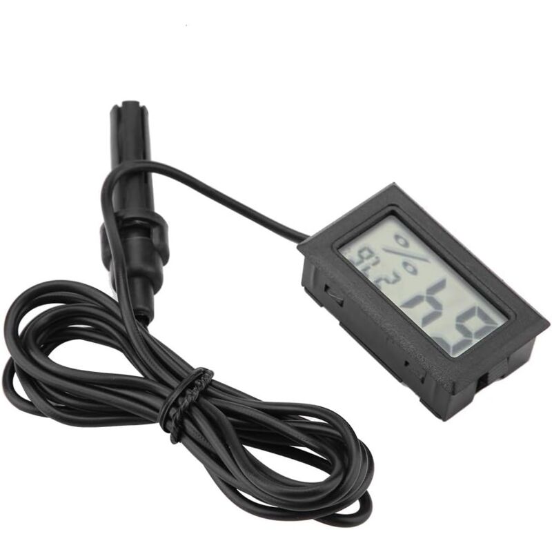 Linghhang - Mini Thermometer Hygrometer, Built-in lcd Digital Humidity Meter Gauge Monitor with External Probe for Incubators, Brooders, Reptile