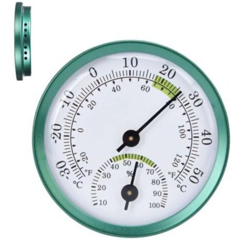 Mini thermomètre et hygromètre électronique de haute précision pour une utilisation en intérieur, instrument fabriqué en alliage d'aluminium vert