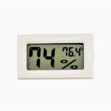 Mini thermomètre et hygromètre numérique précis blanc pour la surveillance de la température et de l'humidité intérieures - Affichage Fahrenheit (℉)