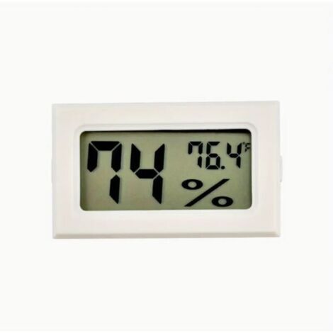 Mini thermomètre et hygromètre numérique précis blanc pour la surveillance de la température et de l'humidité intérieures - Affichage Fahrenheit (℉)