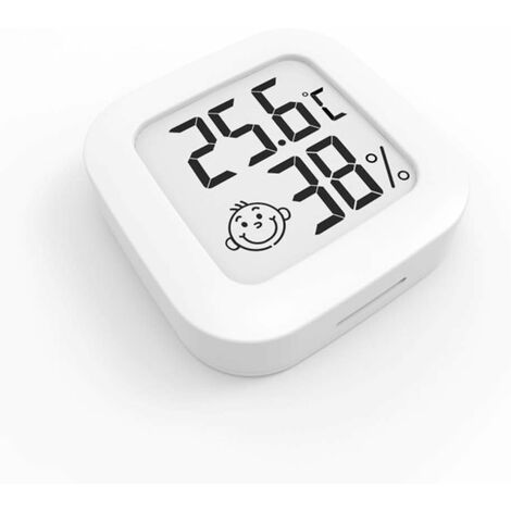 Mini Thermomètre Hygromètre Intérieur Digital à Haute Précision, Moniteur de Température et Humidimètre, Thermo Hygromètre Indicateur du Niveau de Confort