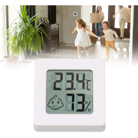 Mini Thermomètre Hygromètre Intérieur Digital à Haute Précision, Moniteur de Température et Humidimètre, Thermo Hygromètre Indicateur du Niveau de Confort