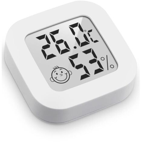 Mini Thermomètre Hygromètre Intérieur Digital à Haute Précision, Thermo Hygromètre Indicateur du Niveau de Confort (4.3cm4.3cm, Blanc, 1)