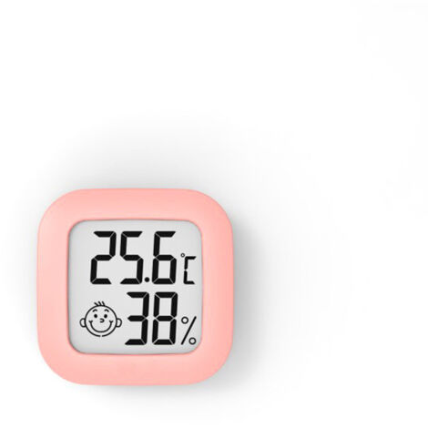 Mini Thermomètre Hygromètre Intérieur Digital à Haute Précision, Thermo Hygromètre Indicateur du Niveau de Confort (4.3cm4.3cm, rose, 1)