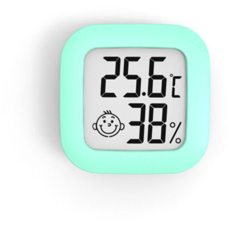 Mini Thermomètre Hygromètre Intérieur Digital à Haute Précision, Thermo Hygromètre Indicateur du Niveau de Confort (4.3cm4.3cm, vert, 1)