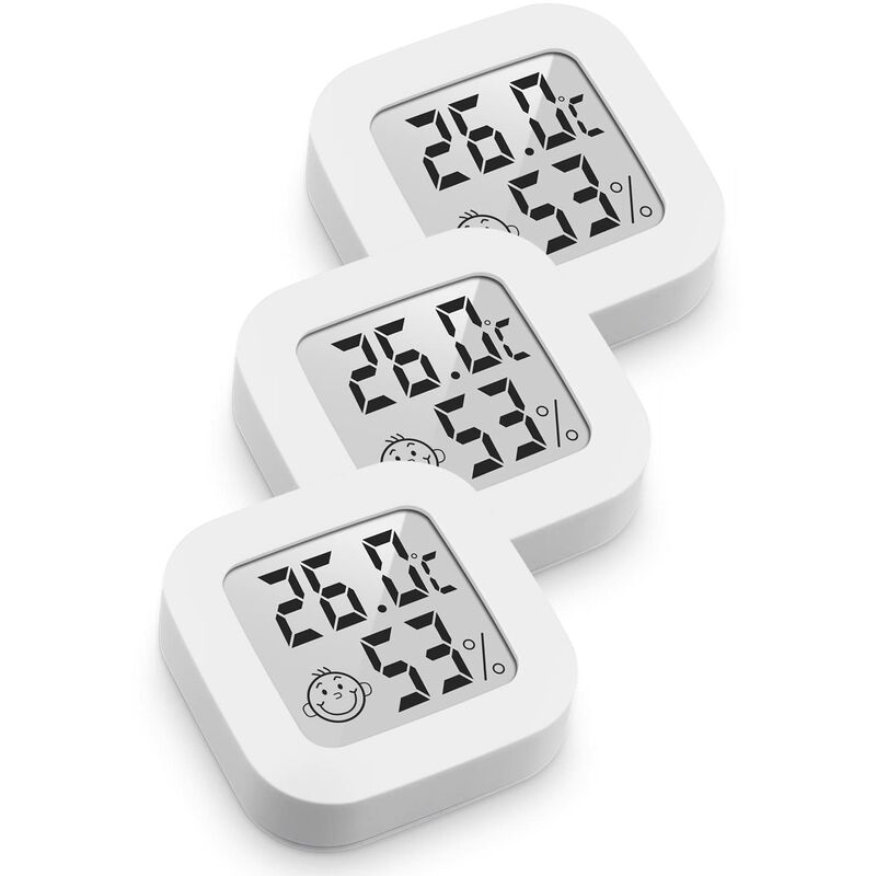 Memkey - Mini Thermomètre Hygromètre Intérieur Digital à Haute Précision-Thermo Hygromètre Indicateur du Niveau de Confort