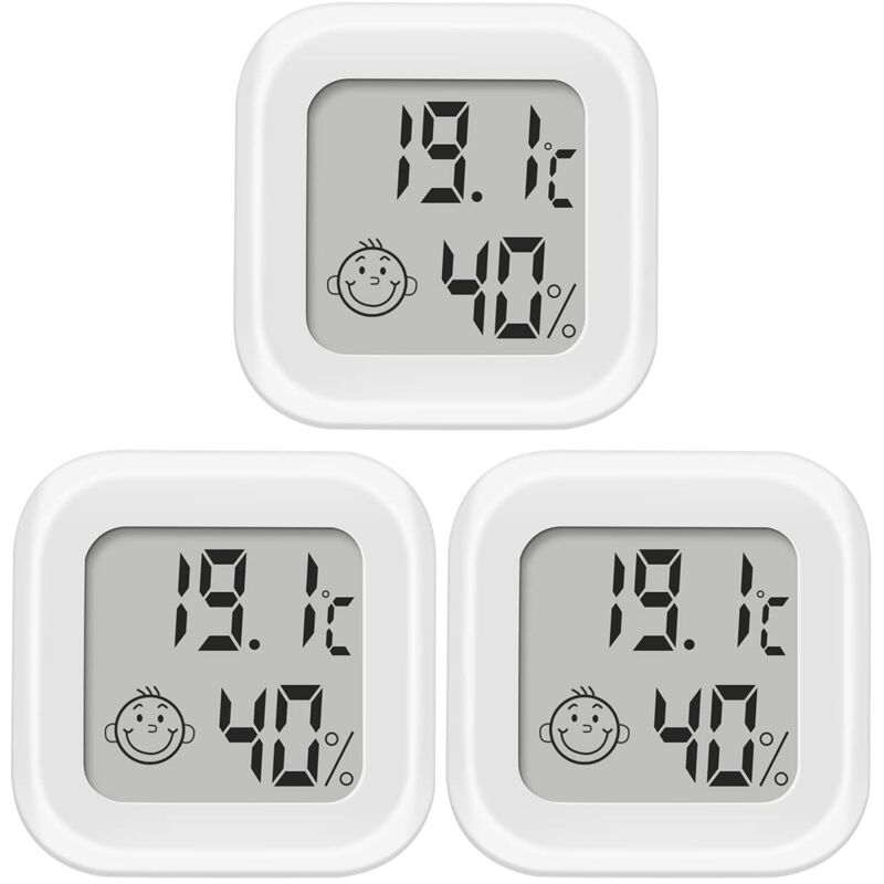 Mini Thermometre Hygromètre Interieur, Digital Thermometre Hygrometre Interieur Indicateur Précision, Moniteur de TempéRature et Humidimètre avec