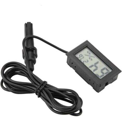 Mini thermomètre hygromètre, moniteur de jauge de compteur d'humidité numérique LCD intégré avec sonde externe pour incubateurs, couveuses, réservoir de reptiles, aquarium, réservoir