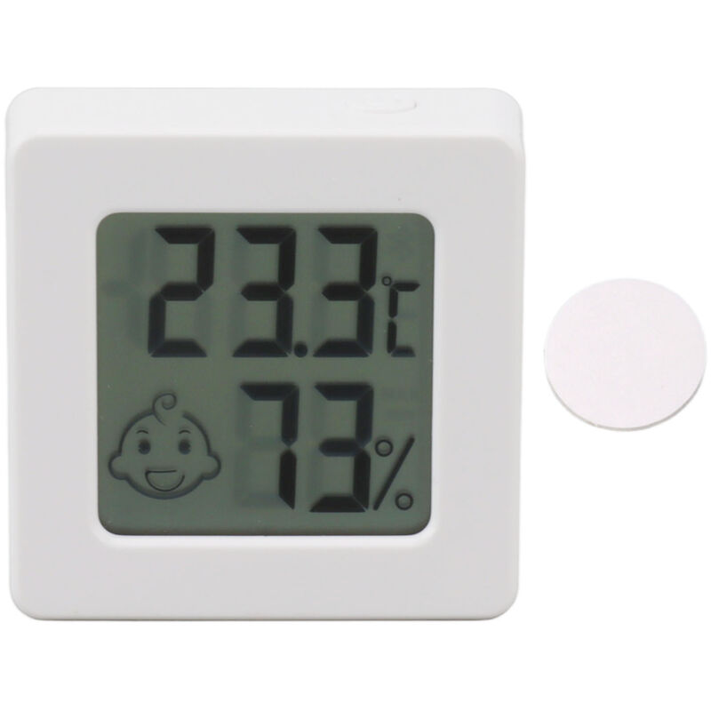 Mini Thermomètre Hygromètre Numérique avec Batterie Intégrée - Petit Taille, Affichage Température Humidité Celsius Fahrenheit -KZQ