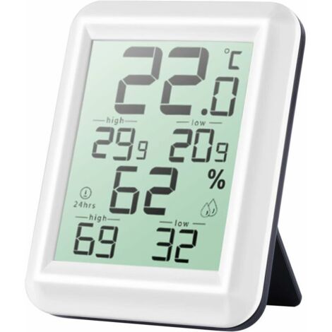 Mini Thermometre Interieur, Hygrometre Interieur de Haute Précision, ℃/℉Commutable, pour Détecter Hygrometré et la température, Indication du Niveau de Confort