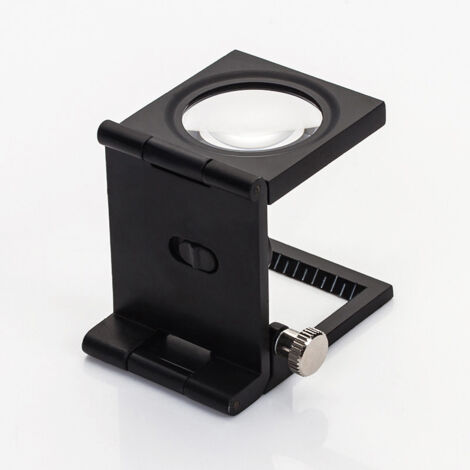 Mini Three Folding Screen Magnifier 10X Zinc Alloy Magnifying Glass with Scale for Textile Optical Jewelry Tool 28mm