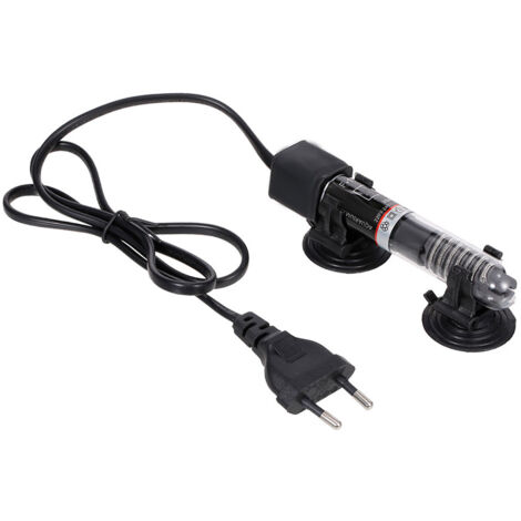 Mini tige chauffante pour aquarium (norme européenne 25 W), adaptée à l'eau de mer et à l'eau douce, chauffée à 25 ℃ et maintenue au chaud, Noir, UE-25W