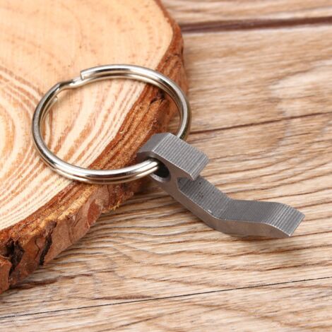 Mini tire-bouchon en acier inoxydable portable pour bières, barbecue extérieur, clé porte-clés