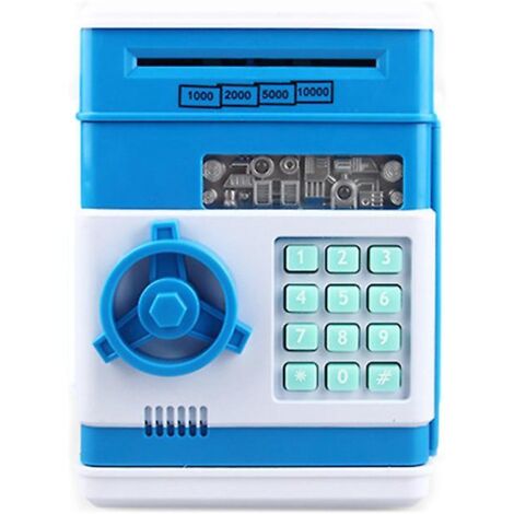 Mini tirelire électronique bleue à code, tirelire jouet pour enfants, tirelire en forme de cochon, jouet coffre-fort électronique pour garçons et filles