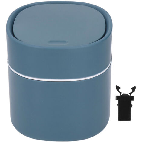 Mini-Tischabfalleimer mit Deckel für Abfall und Unrat, ideal für Couchtisch, Schminktisch und Arbeitsplatte – Blau