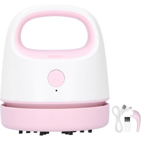 Mini-Tischstaubsauger mit 2 Ebenen, tragbar, USB-Staubabscheider für Zuhause/Büro, Rosa