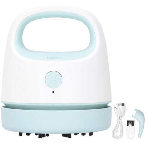 Mini-Tischstaubsauger mit 2-stufiger Höhenverstellung, tragbarer USB-Staubabscheider für Zuhause/Büro, Blau