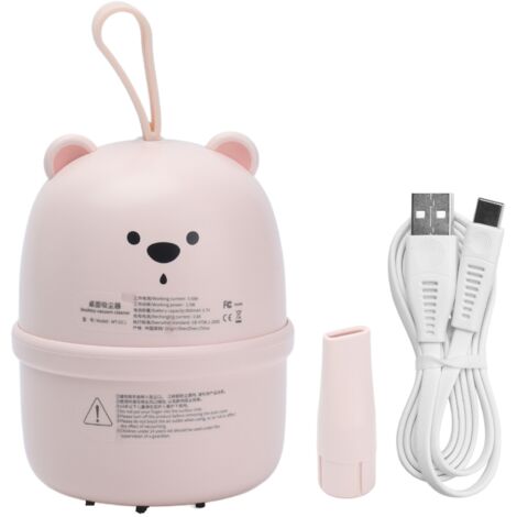 Mini-Tischstaubsauger mit USB-Anschluss für Kinder in Form eines rosa Bären