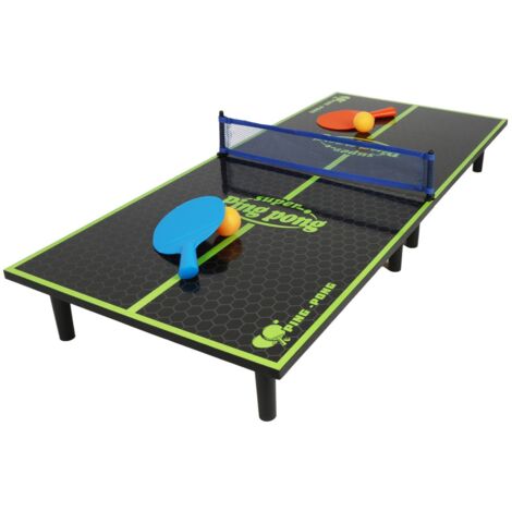 Mini Tischtennisplatte 90x40cm Tischtennis Pingpong Spielfeld Indoor Spielplatte Minitennis Netz Schläger Tennisball