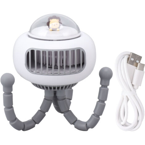 Mini-Tischventilator mit flexibler Klemme, 4 Geschwindigkeitsstufen, ohne Rotorblätter, für Auto, Fahrrad, Laufband und Schlafzimmer