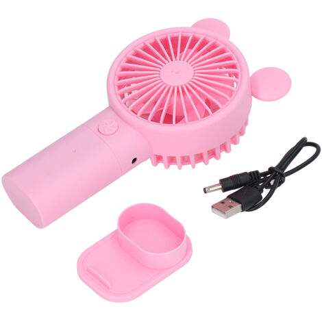 Mini-Tischventilator mit USB-Anschluss und integriertem Lithium-Akku – tragbar und leistungsstark – Pink