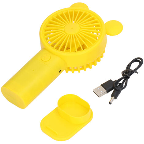 Mini-Tischventilator mit USB-Anschluss und integriertem Lithium-Akku – Tragbarer Ventilator für den Sommer – Gelb
