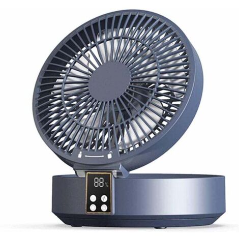 Mini-Tischventilator, tragbar, wiederaufladbar, LED, USB-aufladbar, Ventilator für Schlafzimmer, Kinderzimmer, Arbeitszimmer, Blau