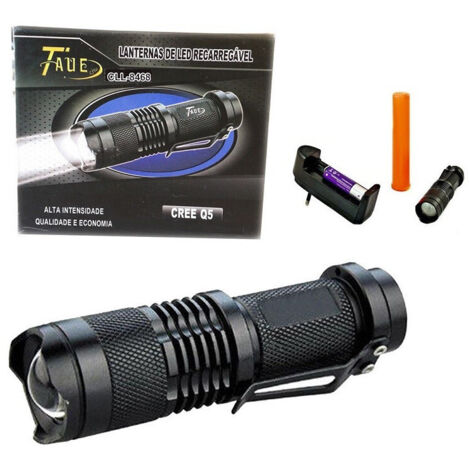 Mini Torche Lampe Led étanche Rechargeable Cree Lumière Blanche Zoom 5000 Lm