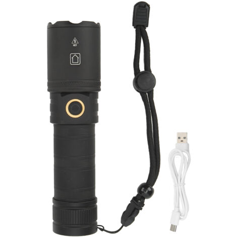 Mini torcia LED telescopica con zoom, 3 modalità, impermeabile XHP70, piccola torcia LED portatile ideale per escursioni e campeggio all'aperto.