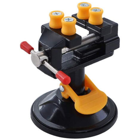 Mini tornillo de banco con ventosa, base giratoria de 360° para esculpir y manualidades.