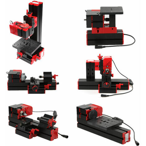 Mini tour ametaux, mini petite machine-outil combinee, scie multifonction six en un, fraiseuse, perceuse, meuleuse, version aluminium-plastique, petite norme europeenne