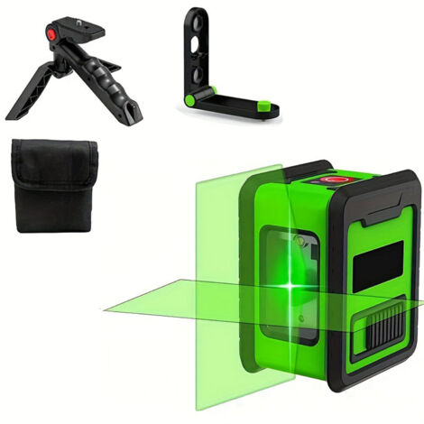 Mini-tragbare Infrarot-Wasserwaage, grünes Licht, 2 Linien, hohe Präzision und starke Lichtleistung.