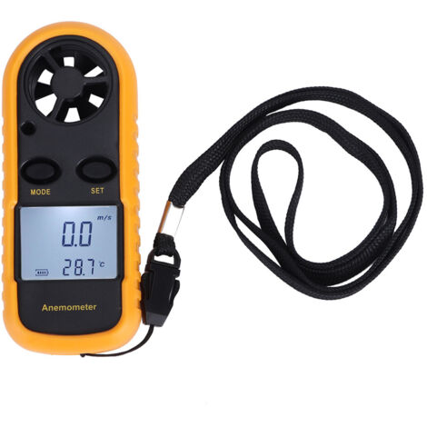 Mini-tragbares elektronisches Digitalanemometer – Misst Windgeschwindigkeit und Temperatur mit LCD-Display